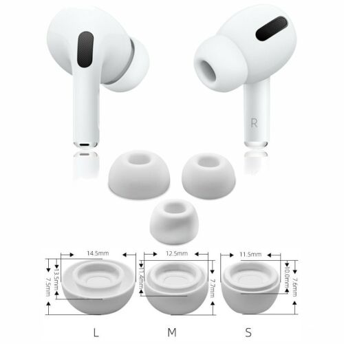 (New) 6PCs white silicone eartips cover-replacement ear tips buds-for Apple AirPod pro wireless Bluetooth headphones cover L M s