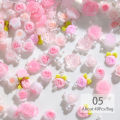 Mixed Design 3D Resin Nail Art Decorations Charms Kawaii Accessories Camellia Butterfly Heart Manicure Part.