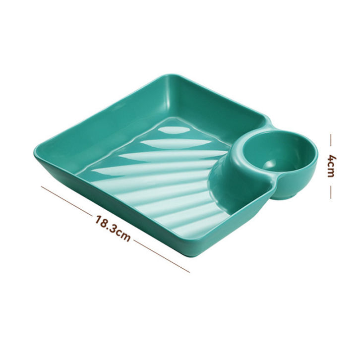 1PCS Vinegar Dish Meal Sushi Dumplings Dish Square PP Snack Plate Dumpling Tray