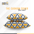 Cotton Cushion Cover, Yellow & Black, (20"x20"), Only Cover, 1 Pcs. 