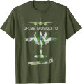 Mosquito British WW2 Fast Fighter Bomber Plane Diagram T-Shirt Short Sleeve Casual 100% Cotton O-Neck Summer Men Tees.