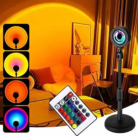 Sunset Projection Lamp – LED Astronaut Night Light With Adjustable Brightness, 360° Rotating Head, Rechargeable, USB Power, For Bedroom Décor, Parties & Photography
