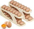 AA Hub Creative Plastic Slide Refrigerator Egg Holder Automatic Egg Rack Freshable Eggs Storage Container Dispenser. 