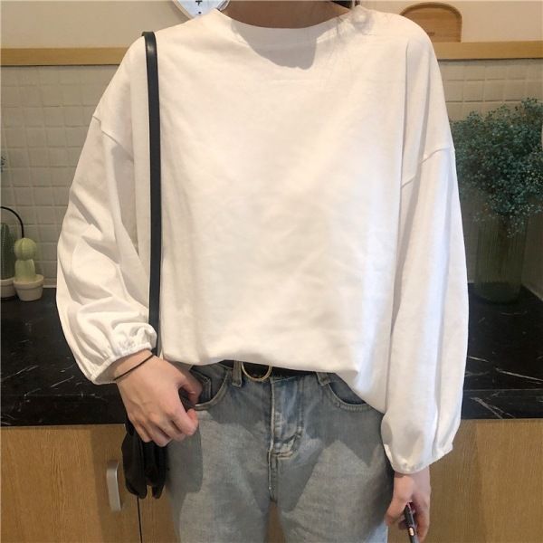 2023%20New%20Autumn%20Korean%20Style%20Loose%20ins%20Preppy%20Style%20Lantern%20Sleeve%20Thin%20Long%20Sleeve%20T%20T-shirt%20Women's%20Student%20Shirt%20Fashion%20-%20Image%206