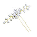 Ebay cross-border source Korean bridal handmade pearl crystal hairpin pins U-clamp wedding headwear.