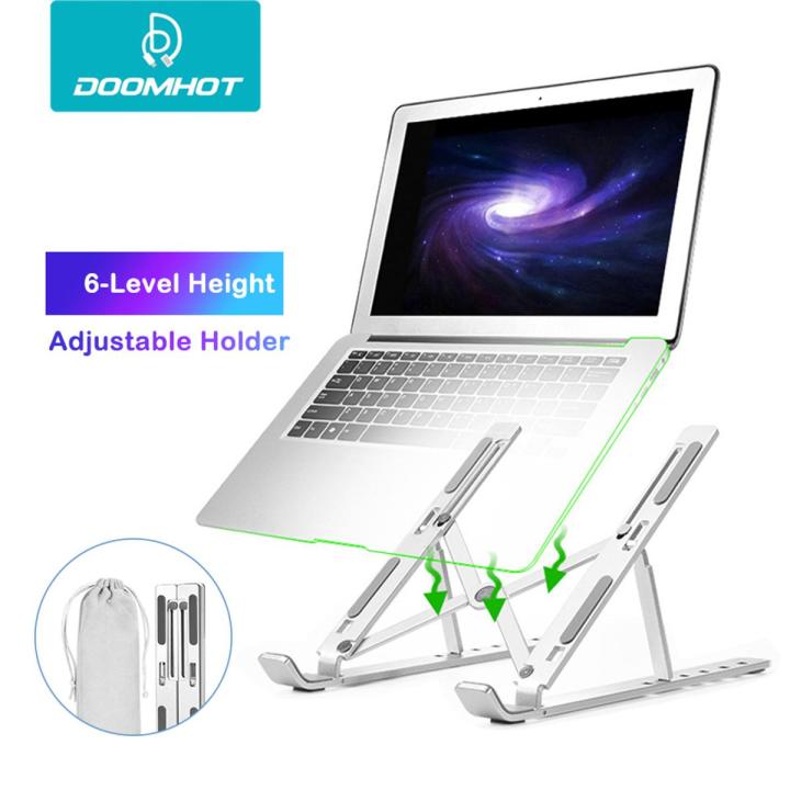 DoomHot%20Lap-top%20Stands%20Foldable%20Aluminium%20Lap-tops%20Stand%20Portable%206-Level%20Height%20Adjustable%20Holder%20Notebook%20Stand%20Air%20Flow%20Cooling%20Ergonomic%20Design%20Stands%20for%2010%20-15.6%20Inch%20PC%20Computer%20Accessories%20-%20Image%202