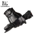 LouisWill Men's Cycling Gloves Winter Warm Fashion Waterproof Gloves Men Faux Leather Driving Gloves Thin Leather Gloves for Touch Screen for Motorcycle Cycling Riding Snow Sports. 