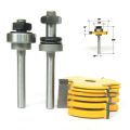 1/4 Inch Rabbeting Router Bit with 6 Bearings Set & 1 Set 1/4Inch Slot ,Assembly 6 Cutters.