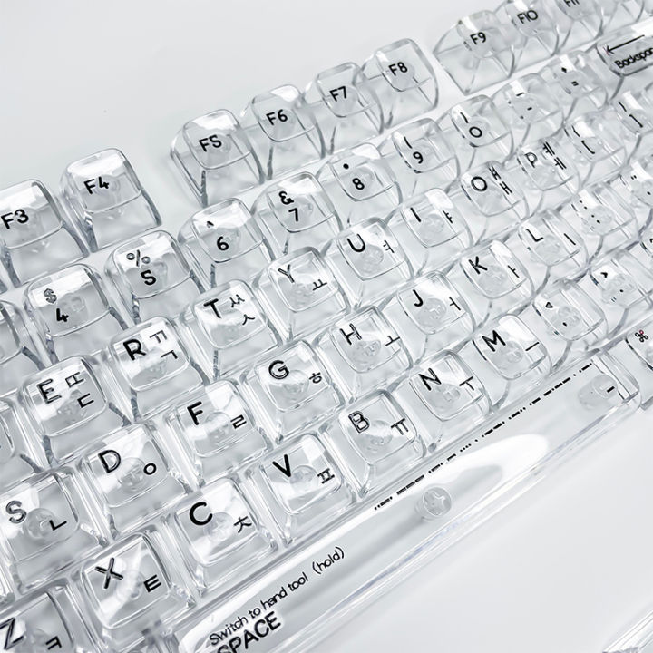Korean%20Transparent%20Keycap%20Set%20PC%20Shine%20Through%20Backlit%20Keycaps%20CBSA%20Profile%20For%20MX%20Switch%20Mechanical%20Keyboard%20-%20Image%202