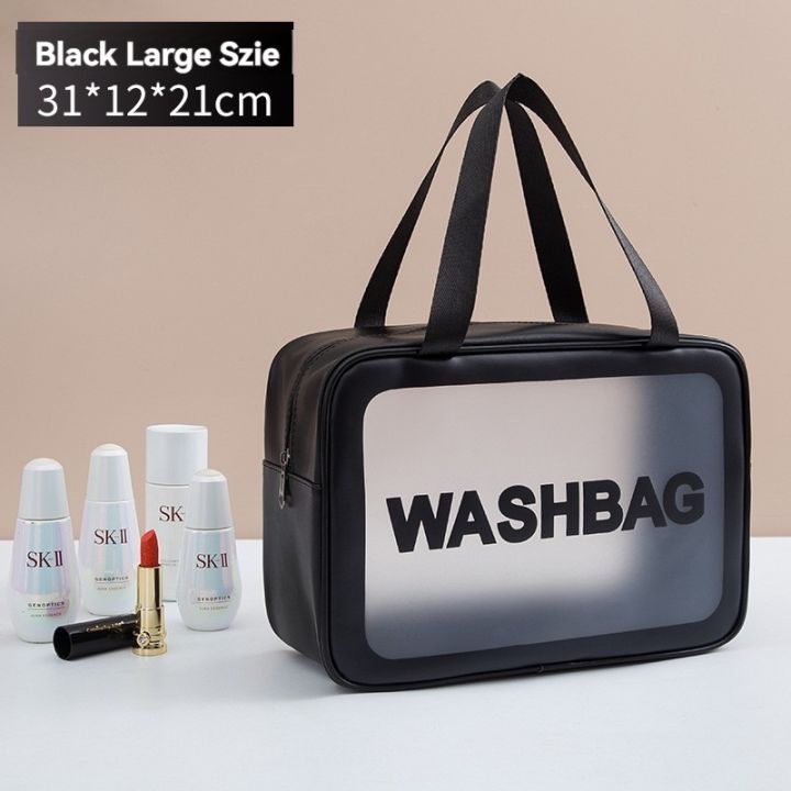 Large Capacity Makeup Bag Portable PVC Leather Waterproof Toiletry Pouch Travel Make Up Bag Brush Cosmetic Bag for Women