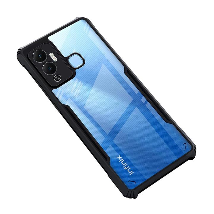 For Infinix Hot 12 Play Mobile Cover Edge-Reinforced Shockproof Cushion Back Clear Hybrid Transparent Hard Cover Casing-EGL