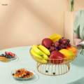 Iron Wire Fruit Basket Modern Creative Stylish Serving Bowl Container Round Sturdy Table Centerpiece.