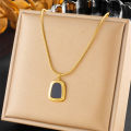 316L Stainless Steel Black White Geometric Necklace Bracelets Earrings For Women New Trendy Jewelry Set Wedding Gift.