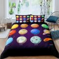 Solar System Duvet Cover Set Twin King Microfiber Outer Space Galaxy Bedding Set Universe Planet Astronomy King Size Quilt Cover. 