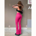 Solid Color Yoga Pants Moisture-wicking Polyester High Waist Sweat Pants Fitness Pants for Gym Athleisure Women's Fashion Workout Apparel Streetwear. 