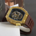 【Can last for 10 years】 Personalized Fashion Barrel-Shaped Watch Men's Sports Casual Versatile Watch Hollow Calendar Luminous Quartz Watch JTX1. 