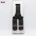Black And White Fabric Suspender Casual Belt For Men. 