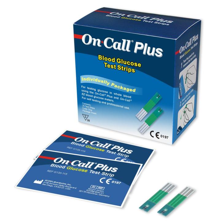 On Call Plus Blood Glucose Test Strips (25 Individual)