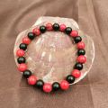 Natural Black White Pine Mixing Stone 8 mm Beaded Strand Bracelets For Men Women Red Pine Yoga Couple Jewelry.