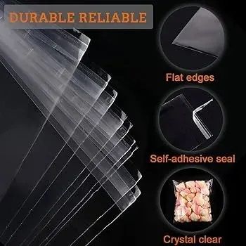 Bundle of 50 pcs Crystal Cellophane Crystal Cellophane China Poly Bags for Packaging Material Print Labels - poly bag
