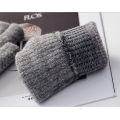 Winter Fingerless Gloves for Men Half Finger Elastic Mittens Knitting Wool Warm Leather Label Thick Elastic Driving Gloves. 