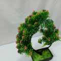 Natural Looking Artificial Plastic Bonsai Tree with Small Flowers in Tub, 1 Piece for Gift and Home Decoration. 