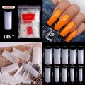 100/500Pcs Natural French Ballet Coffin False Nails Tips Half Cover French Acrylic ABS Tips Artificial 0 -9 Nail Art Tips. 