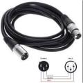 3 Pin XLR Microphone Cable Male To Female Balanced Patch Lead Mic 1.5M NICKEL. 