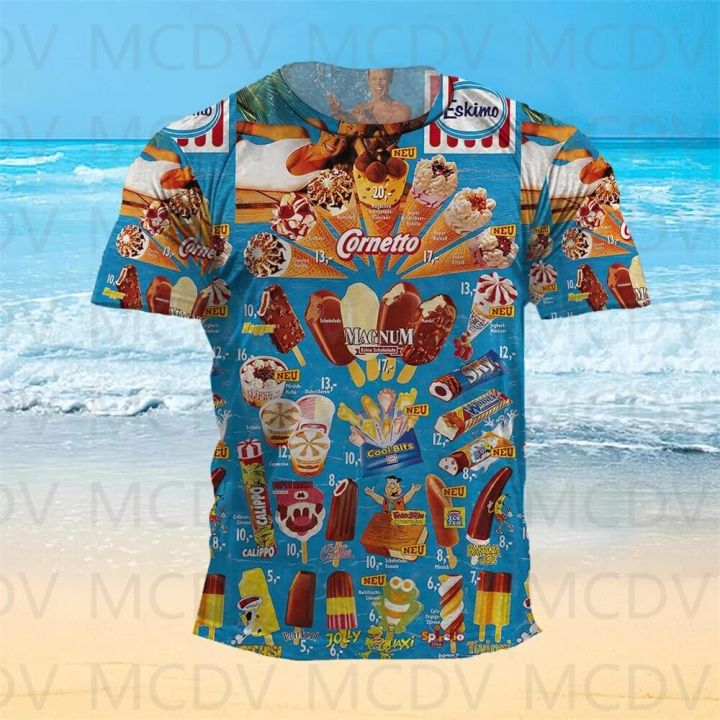 Men's Summer Shorts Sleeve Shirts Ice Shirt 3d Printed Men's T-Shirt