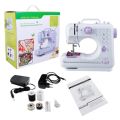 CGSM-505 Mini Sewing Machine 12 Stitch Multifunctional Portable Sewing Machine with Foot Pedal LED Light Dual Power Adapter & Battery for Home Tailoring DIY Craft.