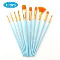 Artist Brush Paint Brush 10 pcs Mix set - Keep Smiling-A6303Z, Suitable for Water & Acrylic & Oil color paint. 