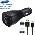 For Samsung Smart Phone Car Charger EP-LN920 (ORG Samsung Brand) 15W Samsung Dual USB Fast Car Charger For Samsung Galaxy S8 S9 S10 Plus A8s A60 Note 8 Note 9 A9 Star C9 C5 S8 Plus S9 Plus S10 Plus. 