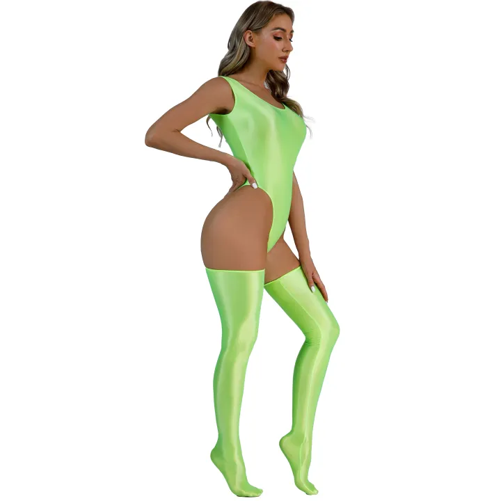 Women's%20Swimsuit%20High%20Cut%20Sleeveless%20Leotard%20Bodysuit%20with%20Thigh%20High%20Stockings%20Female%20Glossy%20Backless%20Beachwear%20Swimwear%20-%20Image%202