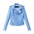 Faux Leather Jacket Women's Grunge Zippered Belted Lapel Streetwear Motorcycle Coats Cool Girls Asymmetrical Bomber Jackets.