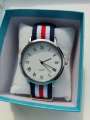 Men's Ultra thin Sports Student Exam Nylon Cloth Strap Trendy Simple Roman Quartz Watch.