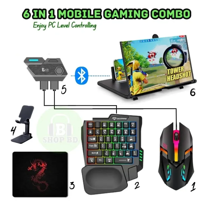 New%203%20in%201%20Bluetooth%20Gaming%20Keyboard%20Mouse%20Converter%20Combo%20Support%20For%20Android%20&%20IOS%20PC%20PUBG%20Mobile%20Game%20Accessories%20-%20Image%203
