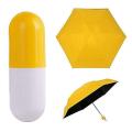 7" Mini Folding Umbrella with Cute Capsule Case.