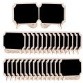 XHHDQES 30Pcs Mini Chalkboard Sign Food Labels for Party Buffet, Wooden Small Chalk Board Signs (Rectangle Notch ).
