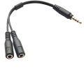 3.5mm AUX Audio Mic Splitter Cable Earphone Headphone Adapter PC Headphone Converter.