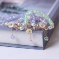 Fashion Flower Imitation Pearl Crystal Beads Bracelet For Women Elastic Adjustable Charm Bracelet Friendship Jewelry Accessories. 
