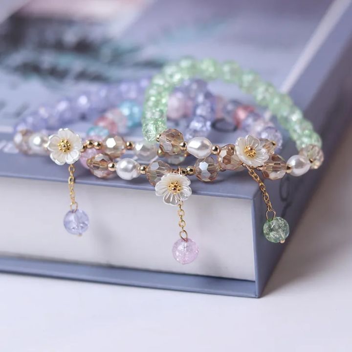Fashion%20Flower%20Imitation%20Pearl%20Crystal%20Beads%20Bracelet%20For%20Women%20Elastic%20Adjustable%20Charm%20Bracelet%20Friendship%20Jewelry%20Accessories%20-%20Image%203