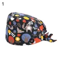 Sweat Absorbant Dust Proof Scrub Cap Buttons Adjustable Hat. 