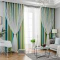 Shiny Stars Children Cloth Curtains Colorful Double Layer Star Window Curtains For Living Room Bedroom Gradient Blackout Curtain.