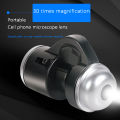 New 30x Zoom Bright Led Microscope Magnifier Clip-On Cell Phone Mobile Phone Camera Lens For Smartphone Inspection Tool.