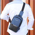 Casual Chest bag Small USB charge shoulder bag Oxford Waterproof USB charging port Nylon Cross bag for Outdoor Male. 