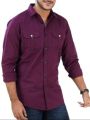violet Colour Cotton Long Sleeve Casual Shirt For Men. 