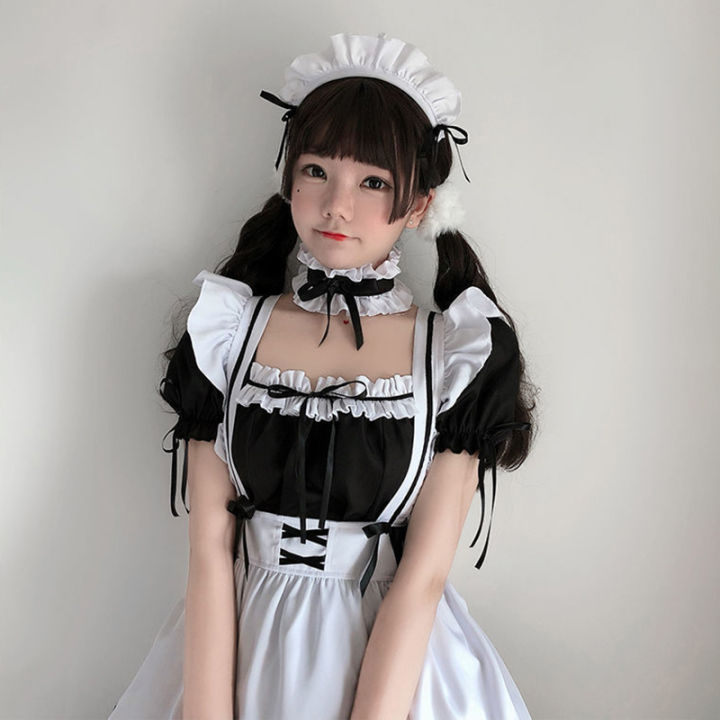 black and white maid dress BLACK WHITE SEXY MAID OUTFIT UB3355 – Uoobox main image 1