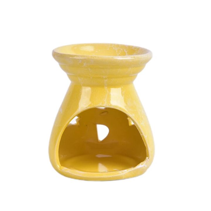 【Daily Necessities For Anyone Store】1Pcs Ceramic Essential Lamps Hollow Stars Moon Pattern Simple Essential Fragrance Tea Candle Holder 8.5cm x 7cm