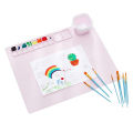 Children Drawing Toys Silicone Painting Mat Set for Children's Day Gift Montessori Graffiti Mat Washable Watercolor Palette Set.