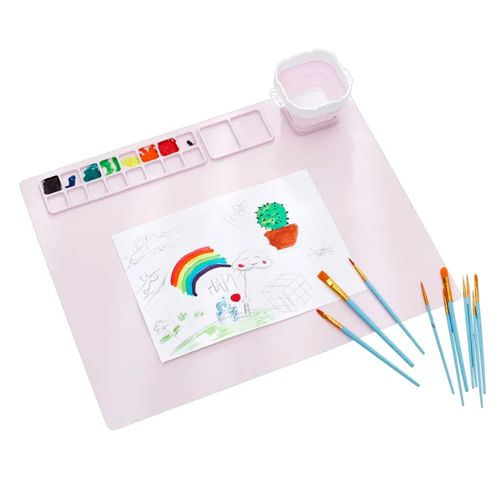 Children%20Drawing%20Toys%20Silicone%20Painting%20Mat%20Set%20for%20Children's%20Day%20Gift%20Montessori%20Graffiti%20Mat%20Washable%20Watercolor%20Palette%20Set%20-%20Image%203